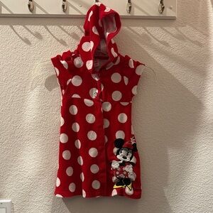 Disney Girls Red Polka Dot Minnie Mouse Hooded Dress